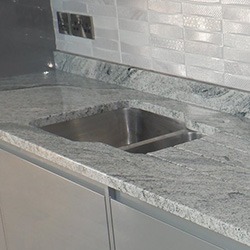 Polished under-mount sink cutout