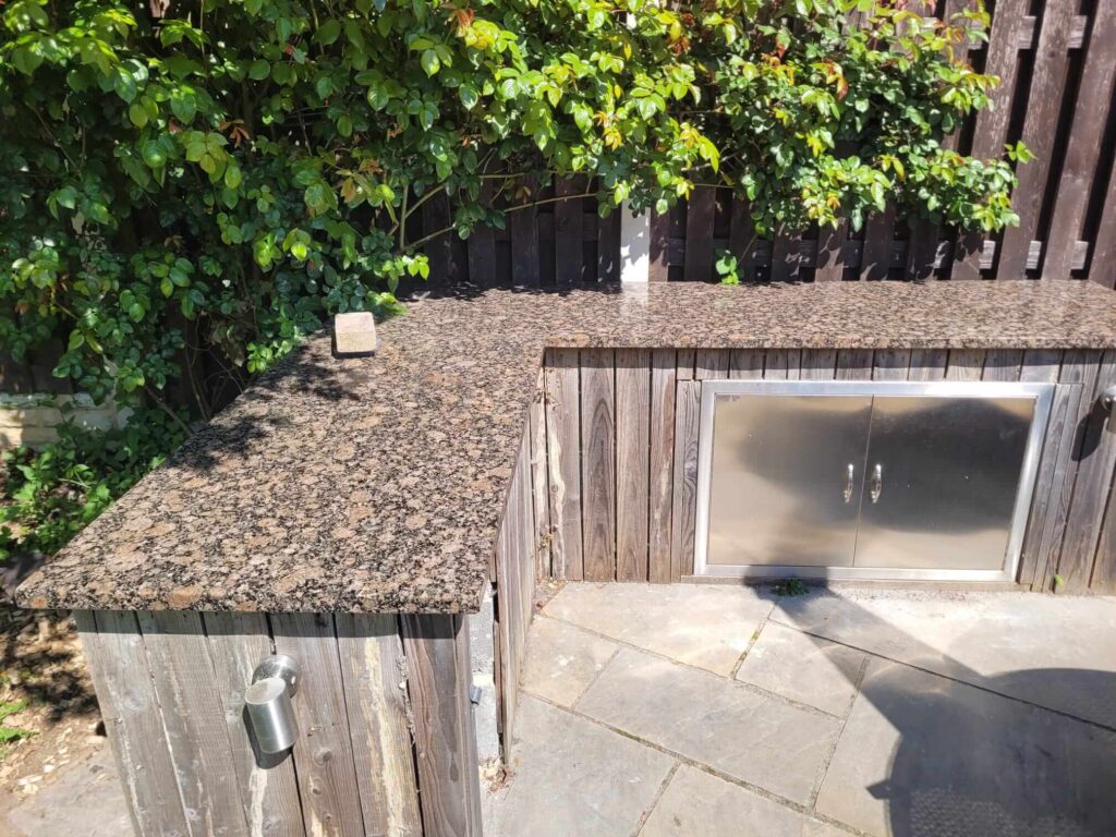 Baltic Brown Granite BBQ Garden Area Scawthorpe Doncaster Quartz PD Granite